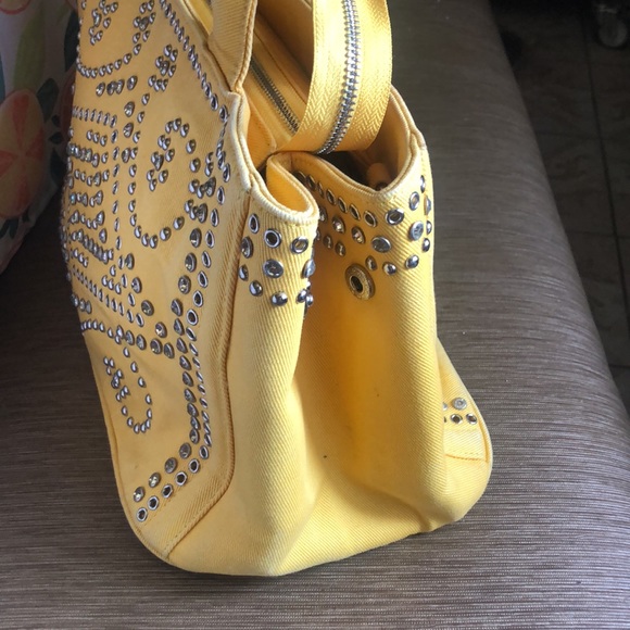 Prada Canapa Denim Yellow tote - Picture 4 of 11